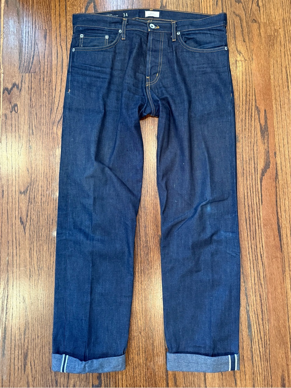 Apolis Global Citizen Vintage Men's Selvage Denim Jeans Dark Wash Straight 34"